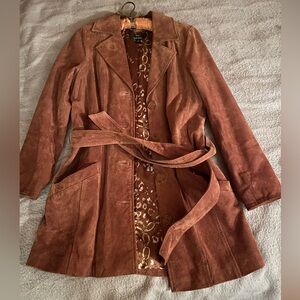 Brown Suede Women's Coat